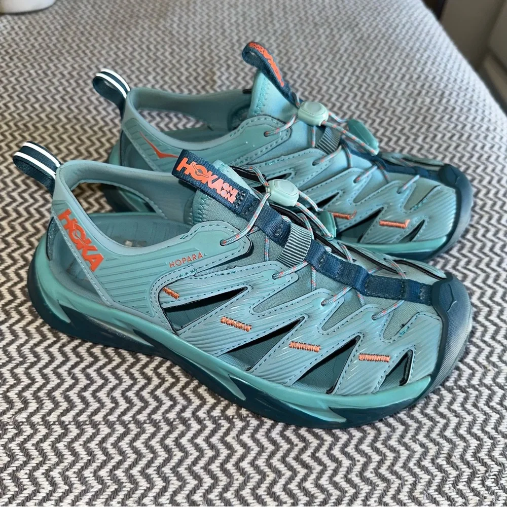 Hoka One One Hopara blue &‎ orange shoes. Size 6